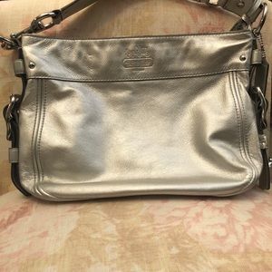Coach silver shoulder purse